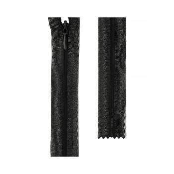 Молния спираль потайная YKK 20 см на сетке н/р черный YKK-20-5801