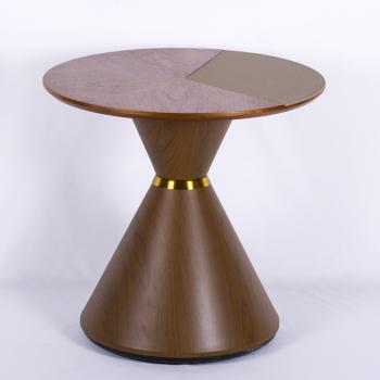 Столик журнальный d-50 см V13 металл/МДФ/экокожа