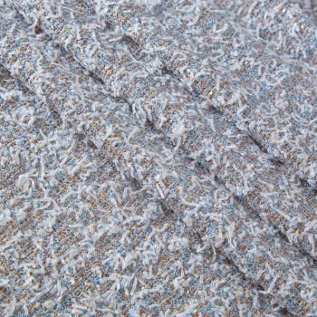 Твид с пайетками 052-20212 бежево-голубой