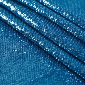 Пайетки на сетке 055-16397 лазурно-голубой