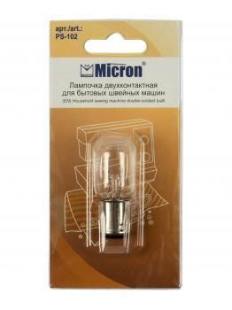 Лампочка Micron двухконтактная для швейных машин 50 мм PS-102