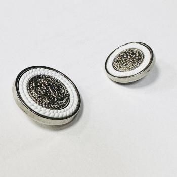 Пуговица S.STEFANO 23 мм на ножке металл 11296ПМ-23 белый/никель