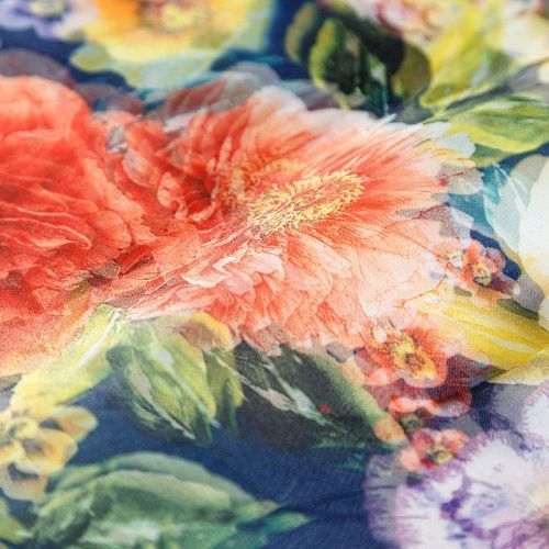 Джерси с органзой 014-03437 синий принтованный