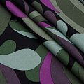 Коттон стрейч 063-16226 оливково-зеленый принтованный