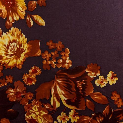 Шелк натуральный К30-240 сливовый принтованный