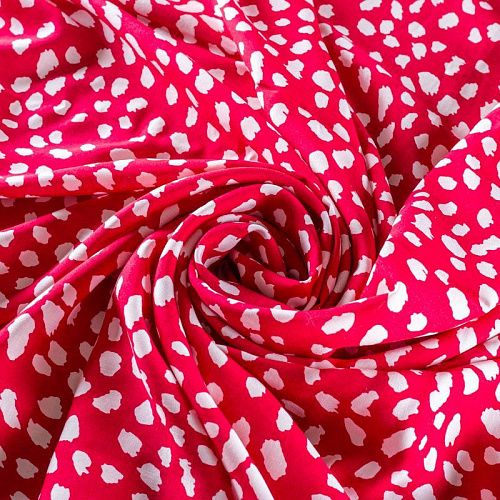 Штапель 069-01479 малиново-красный принтованный