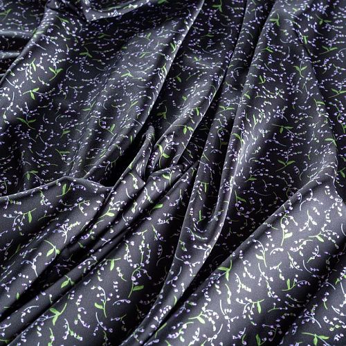 Шелк синтетический 065-01438 черный принтованный