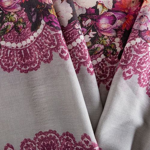 Шерсть плательная 066-02270 серый принтованный