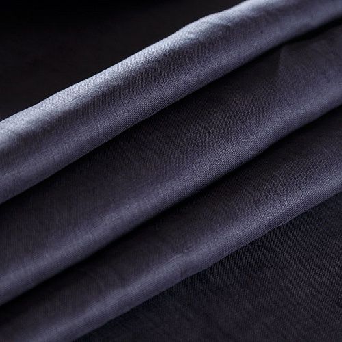 Лен натуральный 035-08911 космический синий однотонный