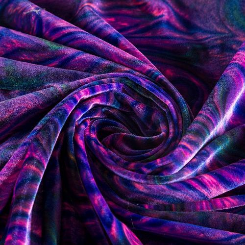 Бархат 002-04310 фиолетовый принтованный