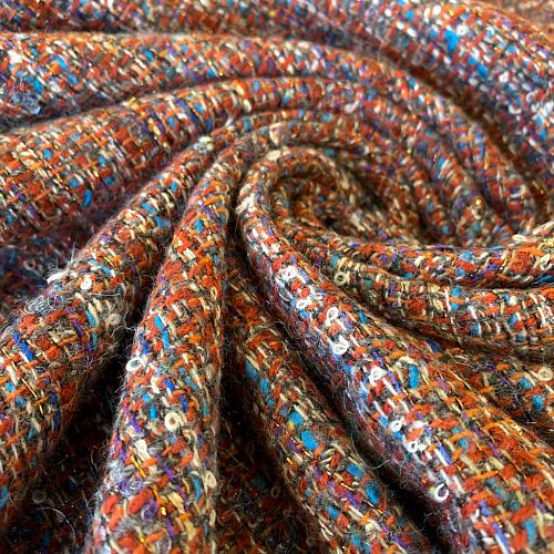 Твид шанель К17-173 терракотовый мультиколор