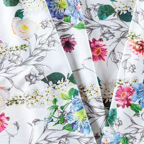 Вискоза "Лоренцо" 036-08162 белый принтованный