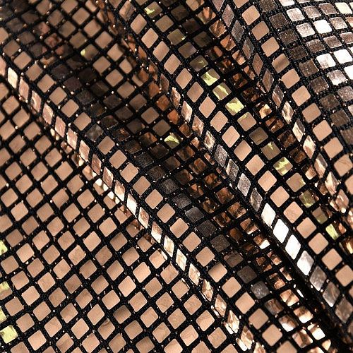 Трикотаж с пайетками 056-11075 черный/золото