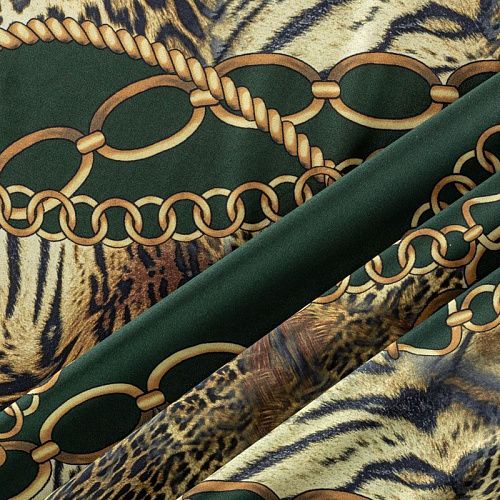 Вискоза "Лоренцо" 036-01524 хвойный зеленый принтованный