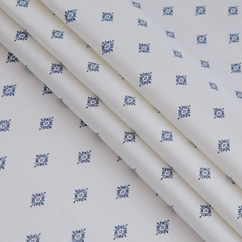 Сатин-коттон стрейч 063-17023 белый принтованный