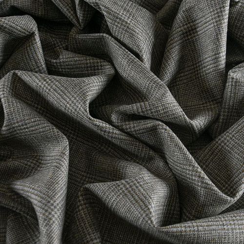 Ткань костюмная 025-12048 серо-зеленый клетка