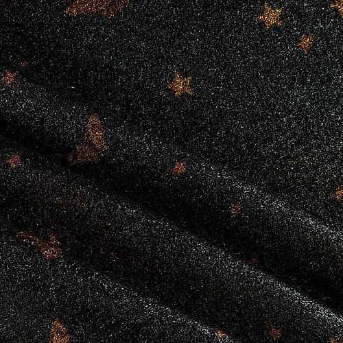 Креп-шифон натуральный К36-165 черный принтованный