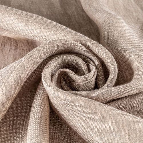 Тюль лен h-310 см Т391-01-122 натуральный бежевый однотонный