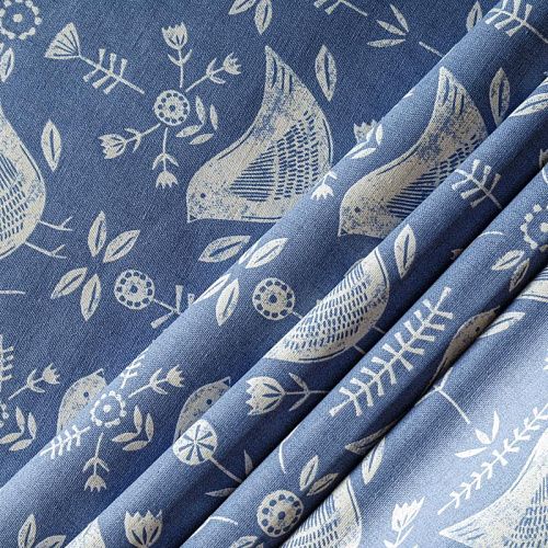 Ткань портьерная 19-02-04587 синий принтованный