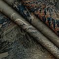 Штапель 069-17857 оливково-серый принтованный