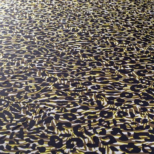 Крепдешин натуральный К18-467 хаки принтованный