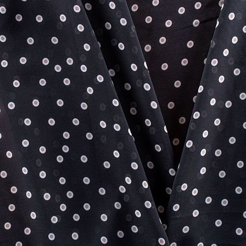 Креп-шифон 027-01442 черный принтованный