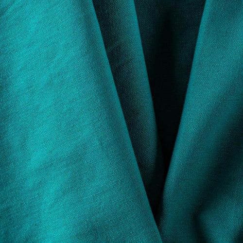 Лен натуральный К33-173 бирюзово-зеленый однотонный