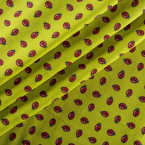 Шелк-лен натуральный К18-087 лаймовый принтованный