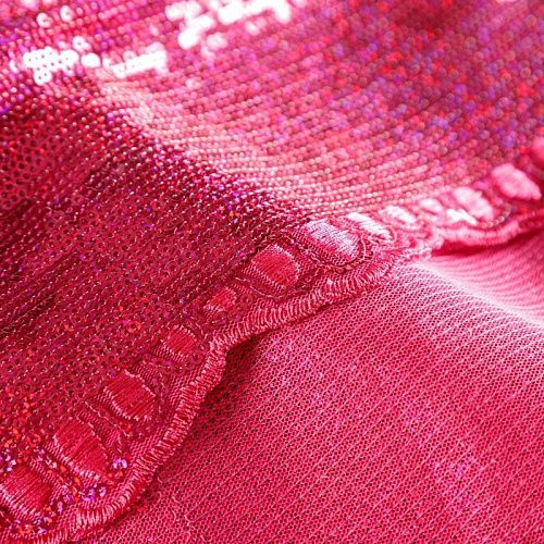 Ткань с пайетками 055-03056 фуксия однотонный