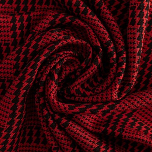 Твил-штапель К34-014 красно-рубиновый принтованный