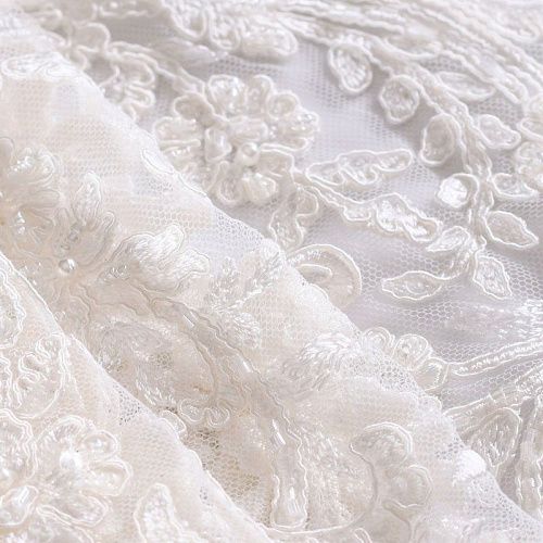 Гипюр с бисером 012-09110