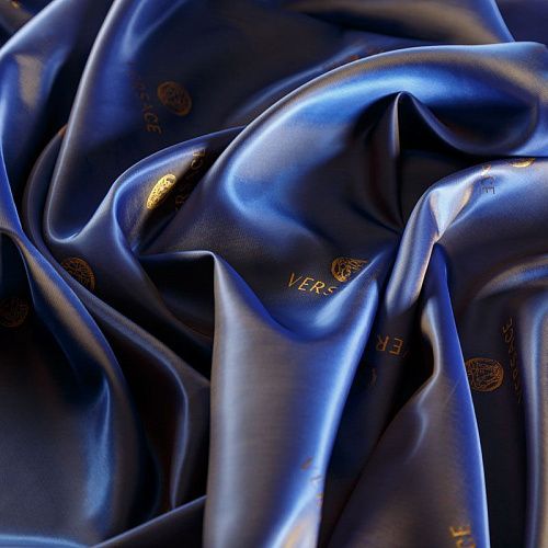 Ткань подкладочная 045-02288 сине-золотой жаккардовый