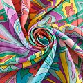 Вискоза 009-12351 мультиколор принтованный