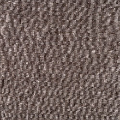 Лен натуральный К36-117 серо-коричневый жаккардовый