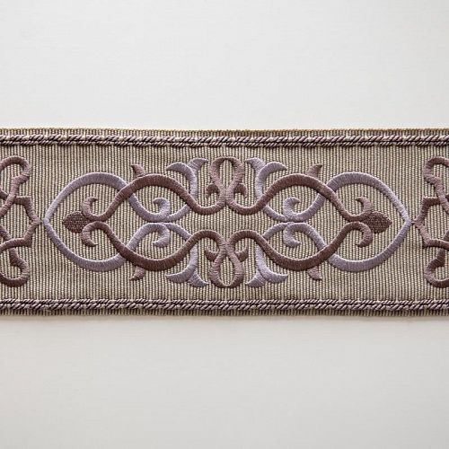 Бордюр жаккардовый 7 см 0000-357-104-017 темно-серый с лиловым