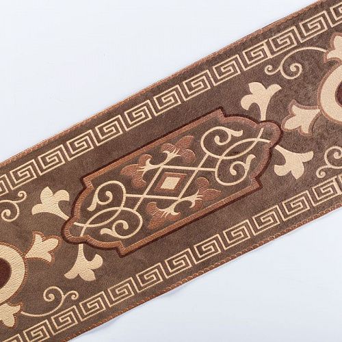 Бордюр велюровый 15,5 см 0000-357-104-027 коричневый с меандром