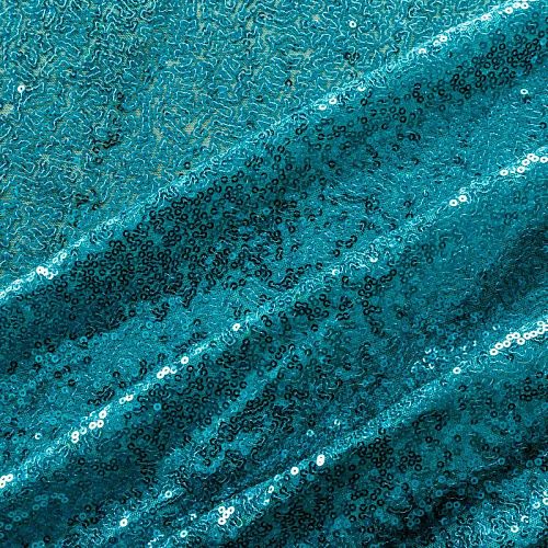 Пайетки на сетке 055-02829 темно-бирюзовый однотонный