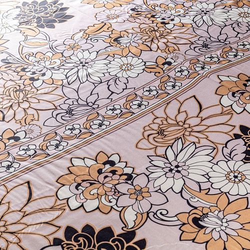 Шелк-батист натуральный К18-026 жемчужно-розовый принтованный