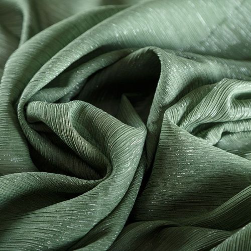 Шифон-жатка с люрексом 068-07217 зеленая спаржа однотонный