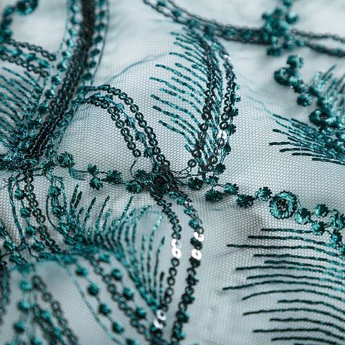 Гипюр 012-05436 темно-изумрудный 