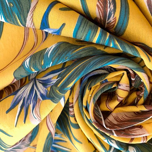 Тенсел К33-138 шафрановый принтованный