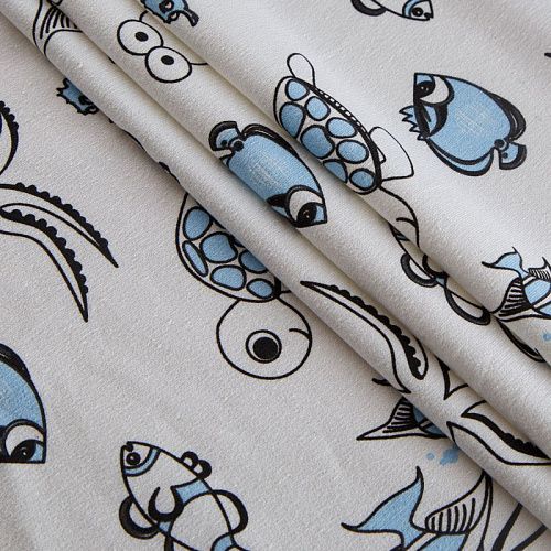 Футер 2-х нитка 062-14533 молочный принтованный