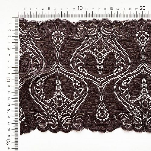 Кружево эластичное 190 мм Ф01-0066 горький шоколад