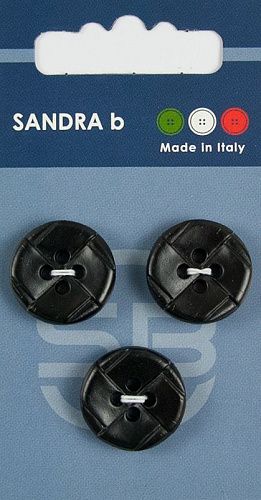 Пуговицы SANDRA 19 мм пластик 3 шт CARD170 черный