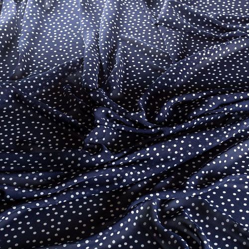 Креп-шифон 027-01872 темно-синий принтованный