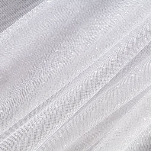 Фатин с блестками К33-405 молочный однотонный