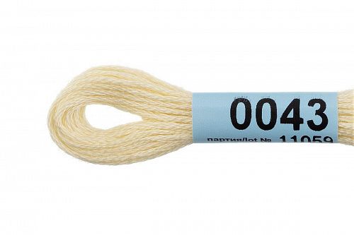 Нитки для вышивания Gamma мулине 8 м 0043 бледно-желтый