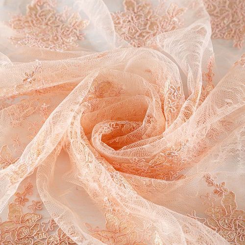 Гипюр К19-349 персиковый