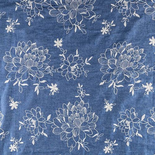 Джинс К32-186 сине-голубой с вышивкой