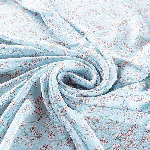 Креп-шифон 027-01446 светло-голубой принтованный